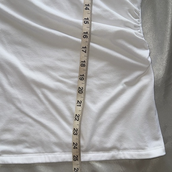 New Directions White Sleeveless Wrap Tank Top Ruched Side Stretch Knit Sz Small - Picture 10 of 11